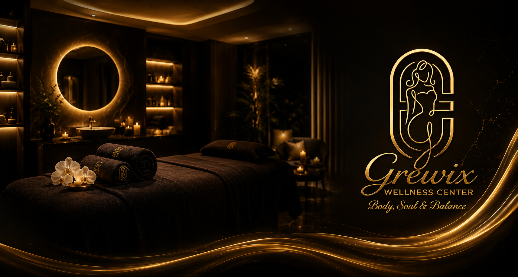 Luxury spa treatment room at Grewix Wellness in Manassas, VA